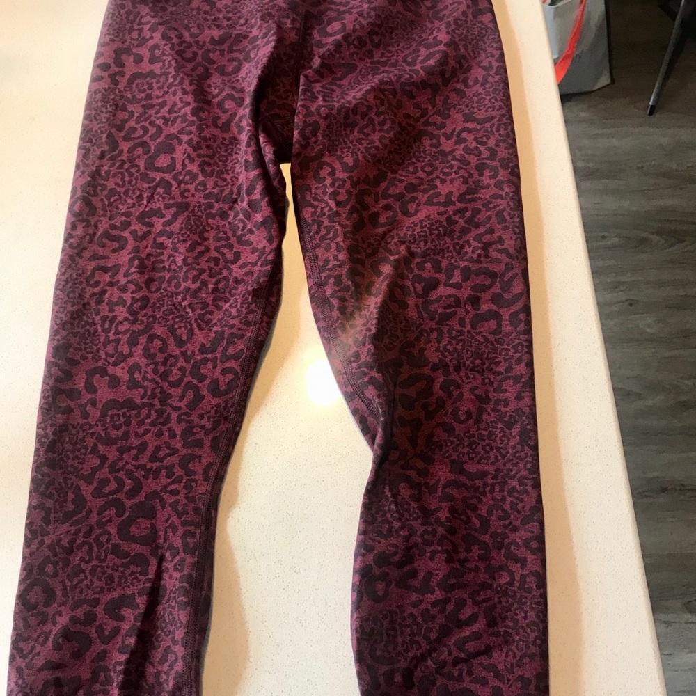 NOBULL high-rise crop leggings in wine leopard.  S